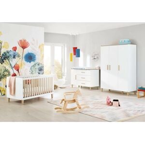 Pinolino Chambre bébé trio lit Lumii armoire 3 portes commode Lumi extra... 60x120 cm