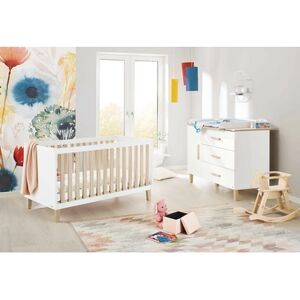 Pinolino Chambre bébé duo lit Lumi commode extra large bois 60x120 cm 60x120 cm