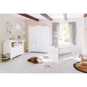 Pinolino Chambre bébé trio lit Florentina armoire 3 portes commode extra... 60x120 cm