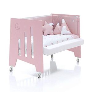 Alondra Lit bébé cododo 60x120 (3en1) OMNI Rose convertible en 3 étapes : lit bébé, cododo et bureau, avec 5 hauteurs de sommier et roulettes C181-M7752, Pack OMNI-K10 pour filles - Publicité