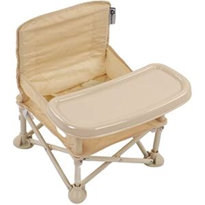 Depisuta Chaise bébé, chaise d'appoint portable multifonctionnelle avec ceinture de sécurité, chaise d'activité pliante pour bébé en plein air avec plateau amovible pour Camping pique - Publicité