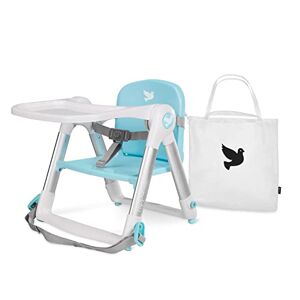 APRAMO Flippa Rehausseur de Chaise Enfant Siège pour Bébé Portable Enfant Siège avec Ceinture de Sécurité Table de Salle à Manger Stable Plateau Amovible (Turquoise) bleu - Publicité