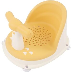 Acouto Siège de Bain pour bébé, Siège de Bain pour bébé Résistant à la Peau, Ventouses Pliables en Caoutchouc Souple et Sûr, Portable Multifonctionnel pour Chambre d'hôtel (YELLOW) - Publicité