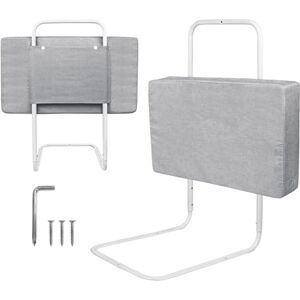 XINZI Barrière de lit pour enfant 100 cm Réglable en hauteur 5 trous Portable En lin Pour lit familial et lit d'enfant Gris lin - Publicité