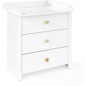 ATB Commode a Langer Commode à Langer Bois Table à Langer avec Tiroirs Table a Langer Commode Commode Table à Langer Table a Langer Commode Bebe Blanc 85x75x101 cm Little Heart - Publicité