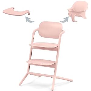 CYBEX Gold LEMO Set Chaise Haute 3en1; Grandit avec l’enfant, 6 mois 99 ans: dès la naissance avec un Transat  séparé; inclus : Baby Set et plateau repas; aluminium/plastique; Pearl Pink - Publicité