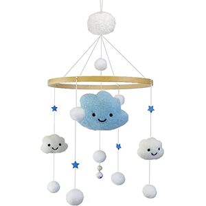 URFEDA Mobile Lit Bébé avec Boules de Laine Berceau Suspendu Nuage Étoile Ornement Bébé Lit Cloche Vent Carillon Pépinière Chambre Plafond Décoration Photographie Accessoires - Publicité