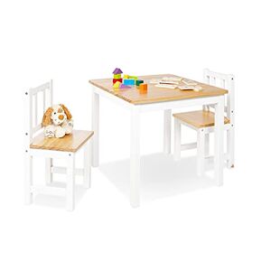 PINOLINO Table enfant Fenna blanc naturel 57x57cm + 2 chaises - Publicité