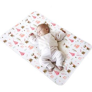 LANEYLI Matelas à langer portable pour bébé Lavable Respirant Anti-fuite Pour sac à langer Pour la maison, le voyage, le lit, la poussette, le berceau, la voiture Rose 50 x 69,8 cm - Publicité