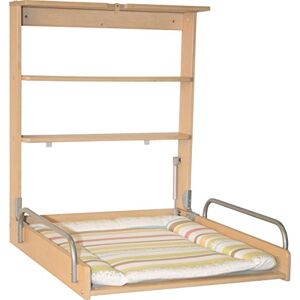 roba Table à Langer Murale Pliante en Bois Naturel avec Matelas de Change Dschungelbaby Multicolore 2 Étagères Pratiques peu Encombrante Supporte Jusqu'à 15 kg - Publicité