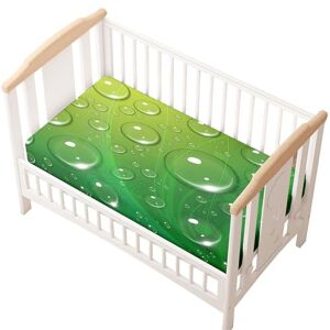 Odot Drap Housse pour Lit de Bébé, Motif Goutte d'eau Draps Housses Enfants Douce Protège Matelas Extensible pour Fille et Garçon, Lit Bébé, Berceau, Lit Parapluie (Vert,80x40cm) - Publicité