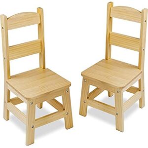 Melissa & Doug Lot de 2 chaises en bois massif mobilier léger pour salle de jeux - Publicité