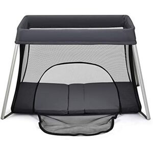 5 en 1 Lit Parapluie Bébé avec Matelas et Table à Langer，Charge 15kg(Gris)