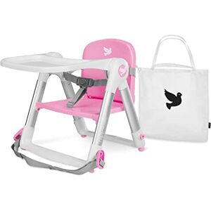 APRAMO Flippa Rehausseur de Chaise Enfant Siège pour Bébé Portable Enfant Siège avec Ceinture de Sécurité Table de Salle à Manger Stable Plateau Amovible (Rose) - Publicité