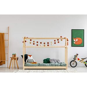 Lit Enfant cabane en Bois 120 x 200 cm avec sommier (tiroir et Barriere de securite Disponible en Option) - Publicité