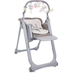 Chicco Polly Magic Relax Chaise Haute Évolutive et Pliable pour Bébé à 4 Roues, Enfants de la Naissance à 3 ans (15 kg), Inclinable en Transat, avec Coussin Réducteur et Barre de Jeux Cocoa - Publicité