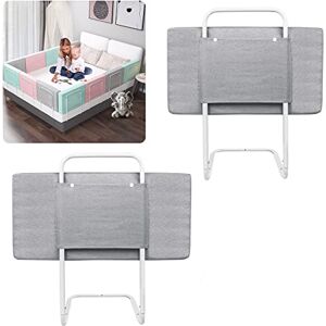 Aufun Barrière de lit pour bébé 60 cm Réglable en hauteur Barrière anti-chute pour lit d'enfant 5 trous Protection latérale réglable Gris lin - Publicité