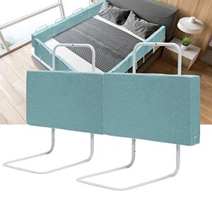 Joparri Lot de 2 barrières de lit pour enfants 50 x 28 cm Réglable en hauteur 5 trous Pour lit familial et lit d'enfant Vert - Publicité