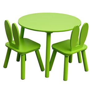 Rebecca Mobili Ensemble Table et chaises pour Enfants, Table et chaises pour Enfants, Vert, MDF, pour crèche Dimensions : 44 x 60 x 60 cm / 50 x 28 x 25 cm Art. RE6732 - Publicité