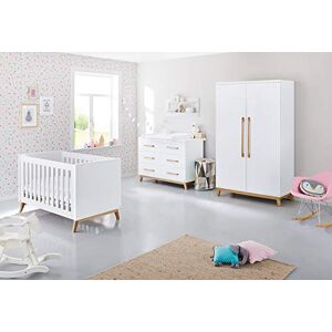 PINOLINO Riva Commode à langer extra large avec matelas à langer amovible pour bébé et tout-petits, en MDF blanc et frêne massif - Publicité