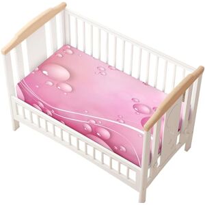 Odot Drap Housse pour Lit de Bébé, Motif Goutte d'eau Draps Housses Enfants Douce Protège Matelas Extensible pour Fille et Garçon, Lit Bébé, Berceau, Lit Parapluie (Rose,80x40cm) - Publicité