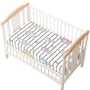 Odot Drap Housse pour Lit de Bébé, Motif Crème Glacée Draps Housses Enfants Douce Protège Matelas Extensible pour Fille et Garçon, Lit Bébé, Berceau, Lit Parapluie (Crème Glacée,80x40cm) - Publicité