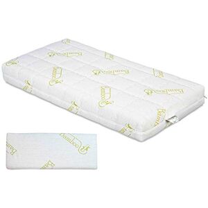 EVERGREENWEB MATERASSI & BEDS EVERGREENWEB – Matelas berceau 70x140 en latex pour enfants haut 12 cm + coussin hypoallergéniqu gratuites avec doublure en coton naturel, revêtement bambou déhoussable et lavable en machine - Publicité