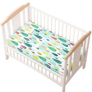 Odot Drap Housse pour Lit de Bébé, Motif Goutte d'eau Draps Housses Enfants Douce Protège Matelas Extensible pour Fille et Garçon, Lit Bébé, Berceau, Lit Parapluie (Coloré,80x40cm) - Publicité