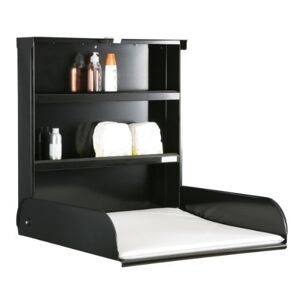 ByBo Design Steel foldable babytable with shelvingsystem + Changing mat  Black - Publicité
