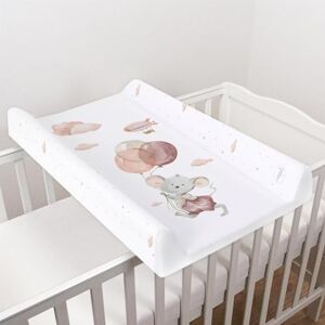 Baby Comfort Matelas à langer rigide pour bébé 70 x 50 cm Pour lit de 120 x 60 cm Unisexe Anti-roulement Imperméable Avec bords surélevés Souris - Publicité