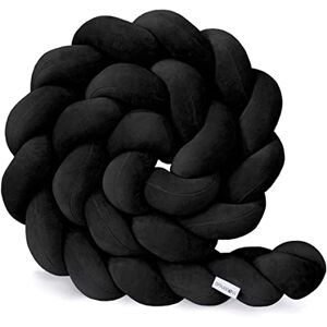 Evimstil Tour de Lit Tresse,Coussin Latéral Noué Serpent de Lit Tressé À La Main,Anti Collision Lit Pare- Chocs, 3 Brins Tresses Torsadées Berceau DéCoration IntéRieure - Publicité