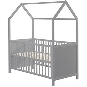 roba Lit Bébé Cabane Évolutif 70x140 Convertible en Canapé Réglable en Hauteur Taupe - Publicité