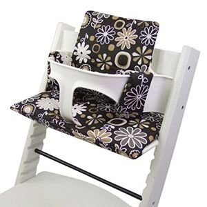 Babys-Dreams BambiniWelt Lot de 2 coussins de rechange pour chaise haute Stokke Tripp Trapp 20 couleurs Motif fleurs marron - Publicité
