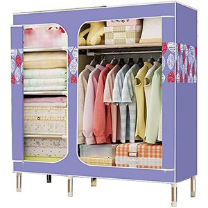 AJIEYMXJ Armoire portative en Tissu, Armoire de Chambre de Fille, Armoire en Tissu Portable Simple, Support en métal, Placard de Rangement cloisonné, Armoire Ouverte Stable, E, 168 x 130 x 45 cm - Publicité