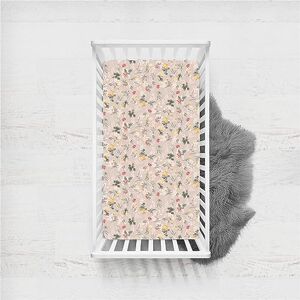 Odot Drap Housse pour Lit de Bébé, Draps Housses Enfants Respirant Douce Extensible Protège Matelas pour Fille et Garçon, Lit Bébé, Berceau, Lit Parapluie (75x33cm,Floral F) - Publicité