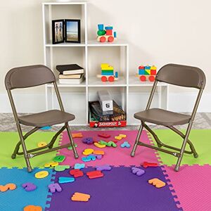 Flash Furniture Lot de 10 chaises Pliantes en Plastique pour Enfants, Marron, Lot de 10 - Publicité