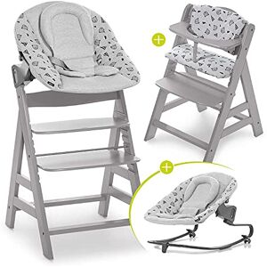 HAUCK Chaise Haute en Bois pour bébé Évolutive Alpha + / grey gris - Hauck