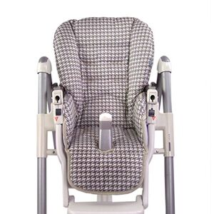 ninna-nanna by Bambiniwelt Housse de coussin de rechange pour chaise de salle à manger Peg Perego Prima Pappa Design (carreaux marron) - Publicité