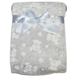 Snuggle Baby Couverture polaire douce unisexe pour bébé garçon et fille, landau, berceau, couffin, motif étoiles, gris - Publicité
