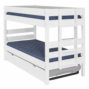 Akiten Retail Pack Lit Superposé Avec Sommier Gigogne Et Matelas Aniba Blanc 90x200 Cm Blanc TU - Publicité