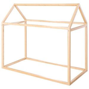 Lit Cabane 70 X 140 Cm Pour Enfants Roba - Bambou Certifié Fsc - Lit Montessori Au Sol Pour Garçon Et Fille - Finition Naturelle Marron TU - Publicité