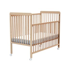 AT4 Lit bébé coulissant 60x120 hêtre verni Marron 124x104x64cm