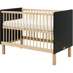 Bopita Lit bébé 60x120 noir mat naturel