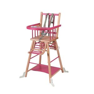 Combelle Chaise haute transformable barreaux hybride fushia