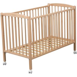 Combelle Lit réglable en hauteur en hêtre massif naturel foncé 70x140