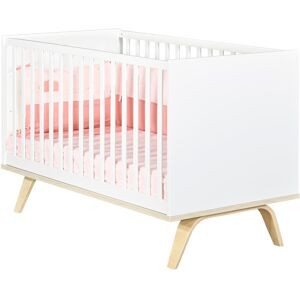 Sauthon Lit bébé évolutif 140X70 en bois blanc Blanc 144x94x78cm