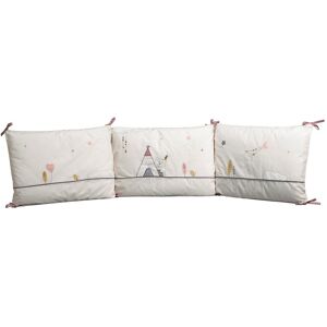 Tour de lit bébé déhoussable 180x40cm en coton beige