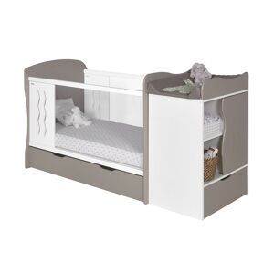 Nateo Concept Lit bebe evolutif plexiglas 70x140 blanc et lin