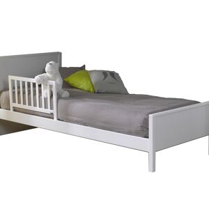 ID Kids Barrière de lit enfant bois massif blanc Blanc 70x40x2cm