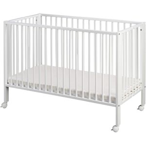 Tissi Lit pour enfant à barreaux pliable 60x120 cm Blanc 0x60x120cm